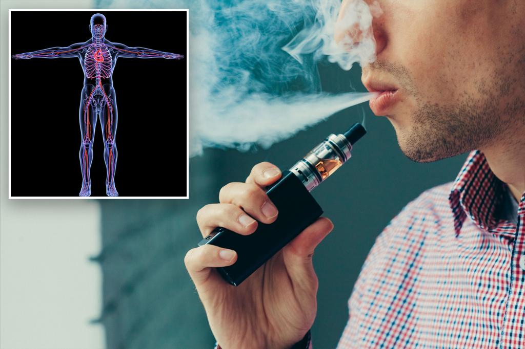 Vaping has 'immediate' negative effects on the body's circulation, a new study warns