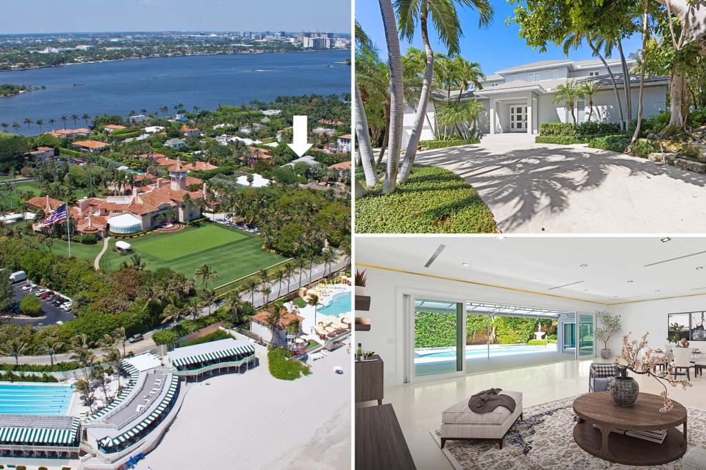 This newly listed Palm Beach residence comes with guest access to Mar-a-Lago